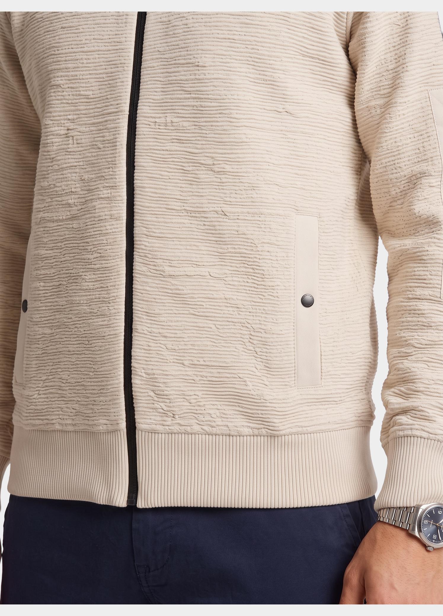 PME Legend Vest heren Beige Zip jacket texture yarn PKC2610322/7013
