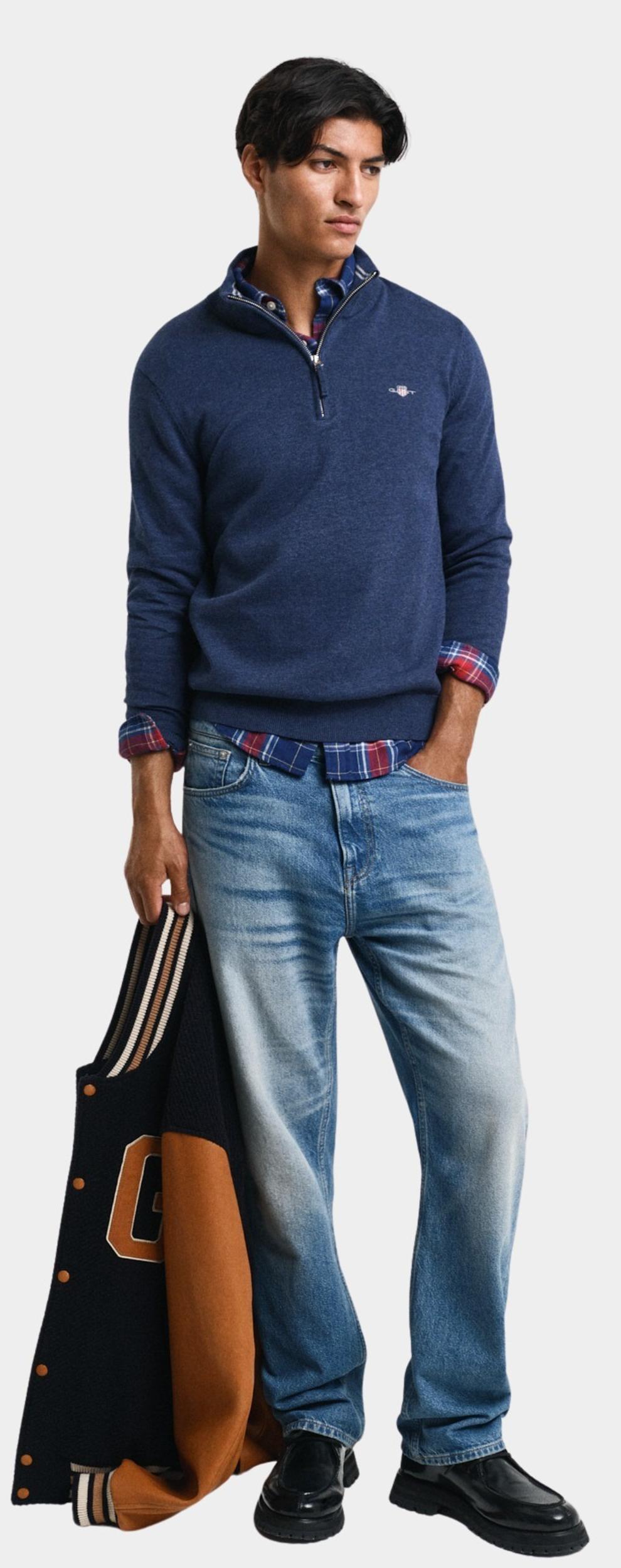 Gant Half Zip Blauw CLASSIC COTTON HALF ZIP 8030564/902