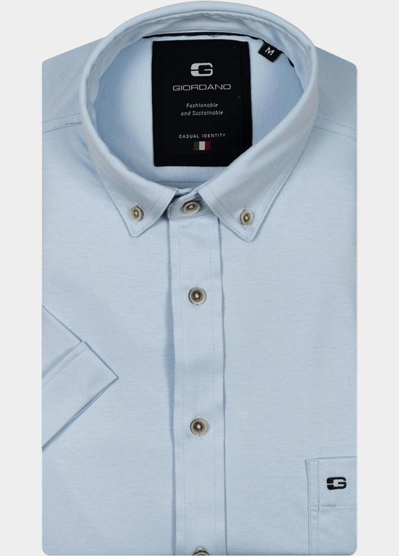 Giordano overhemd korte mouw heren Blauw Alfa Short Sleeve Button Down 616078/61