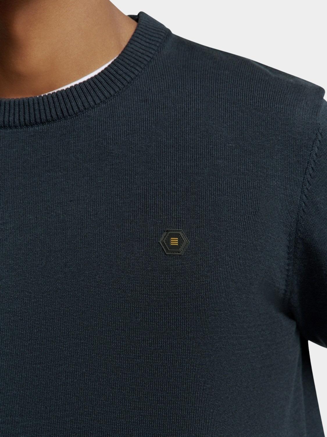No Excess Pullover Blauw Pullover Crewneck 2 Coloured N2180/078