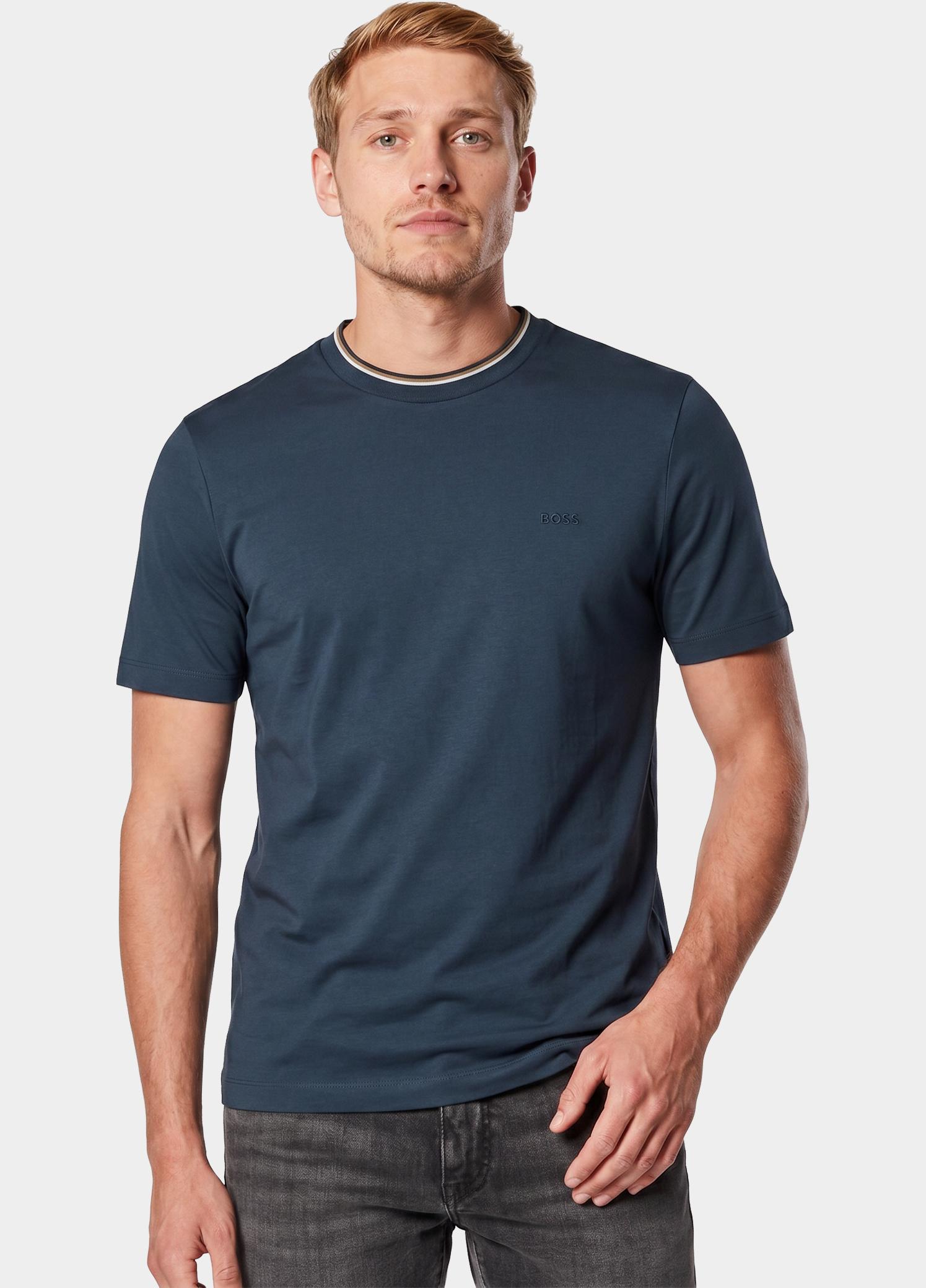 BOSS Black T-shirt heren Blauw Thompson 01 10241525 01 50468347/468