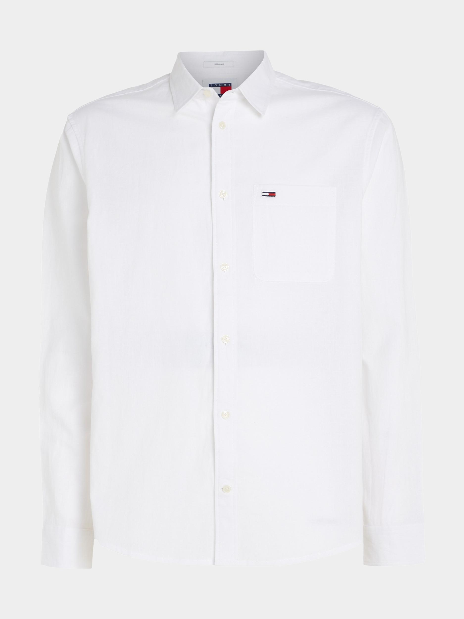 Tommy Jeans Casual hemd lange mouw Wit Reg Linen Blend DM0DM18962/YBR