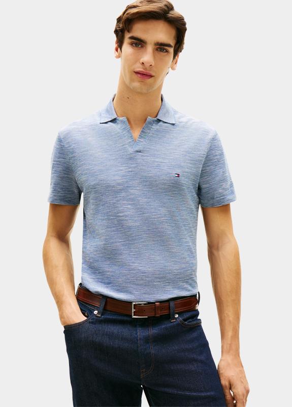 Tommy Hilfiger Polo korte mouw Blauw SLUB OXFORD PIQUE REG POLO MW0MW38482/0G0