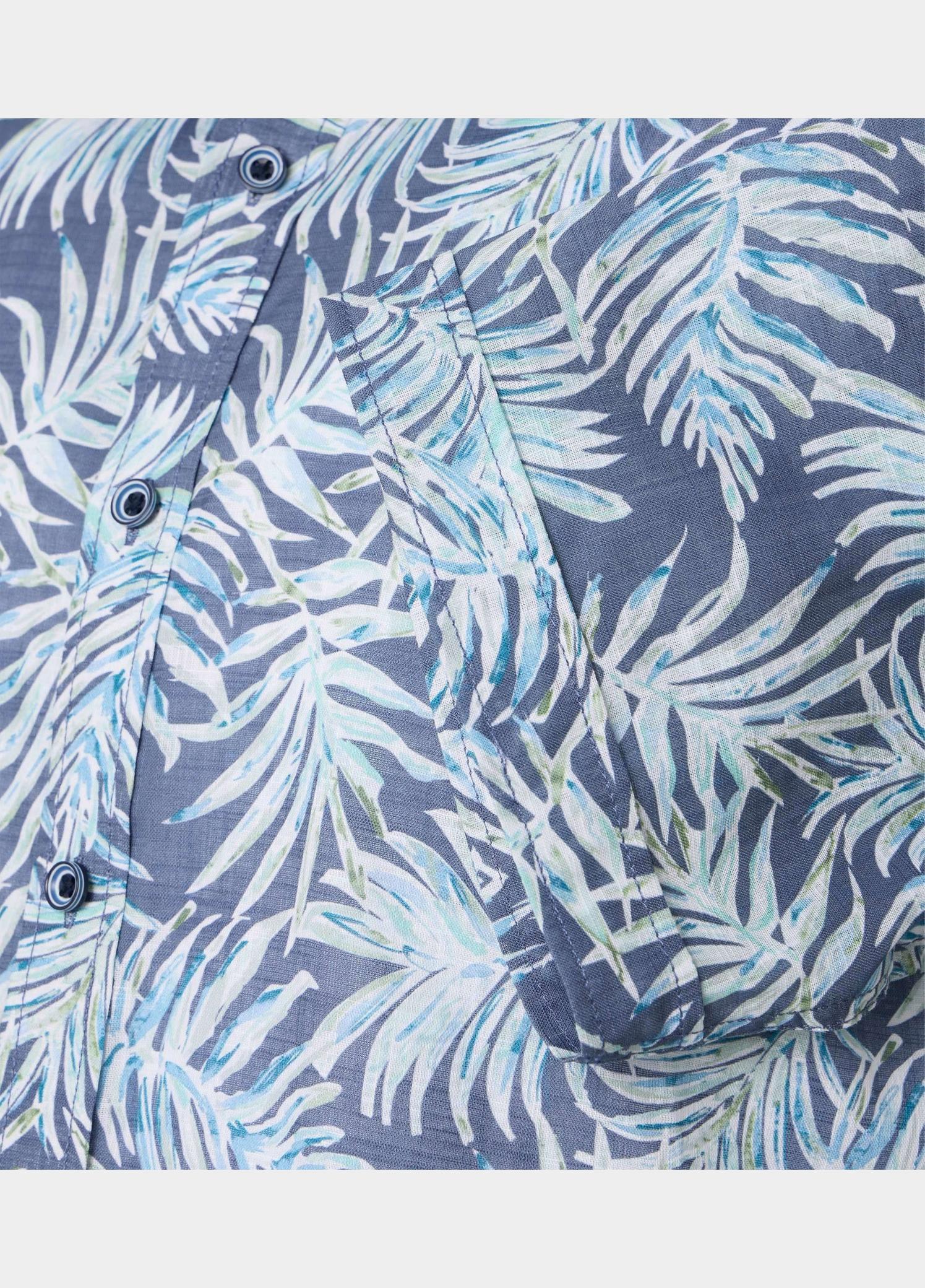 Casamoda overhemd korte mouw heren Blauw Kent Casual Fit 1/2 Arm 954456700/150