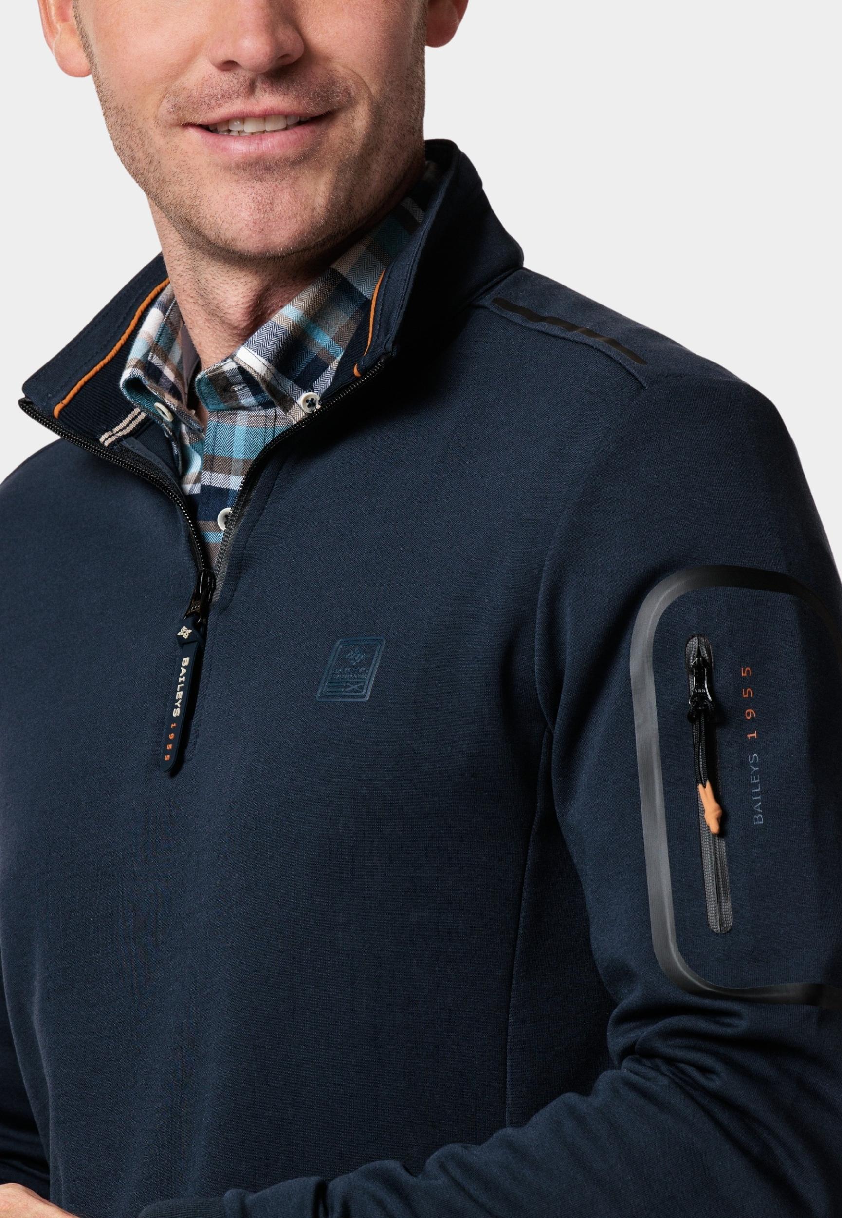 Baileys Half Zip Blauw Sweatshirt 1/2 Zip  Double Fa 323153/60