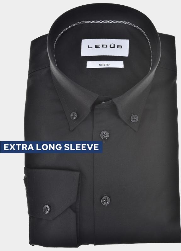 Ledub Overhemd extra lange mouw Zwart  0702112/290-290-000