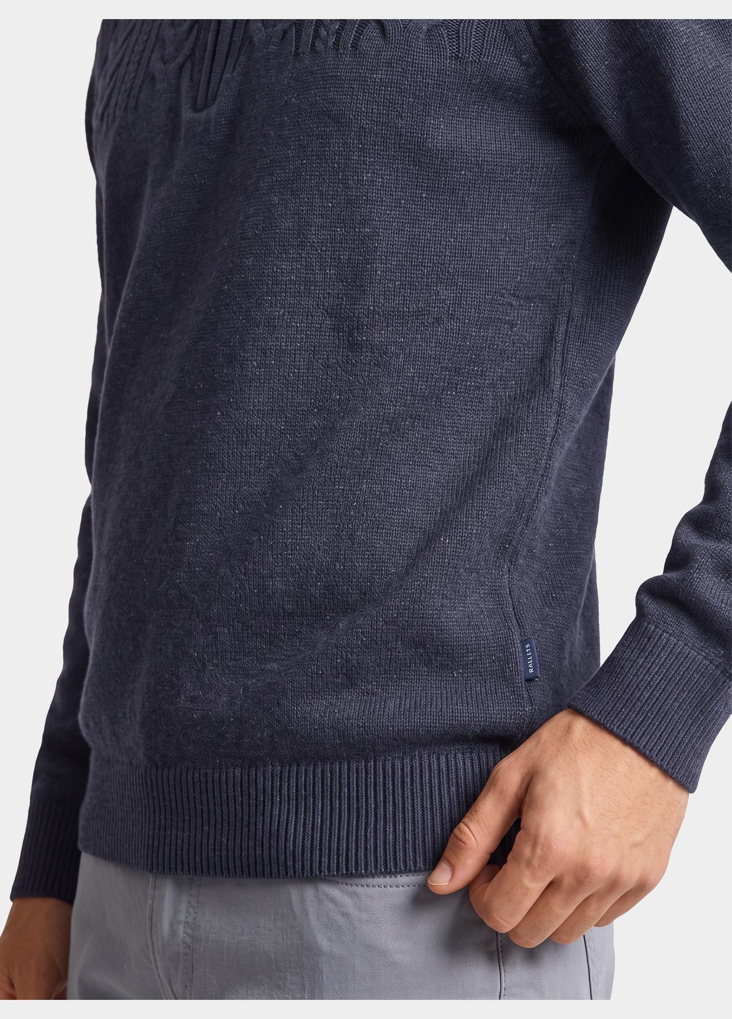 Baileys Half Zip Blauw 5gg Cable Pattern 628457/602