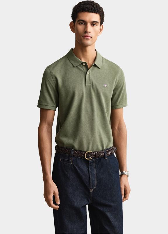 Gant Polo heren Groen Regular Fit Shield piqué polo 2210/391