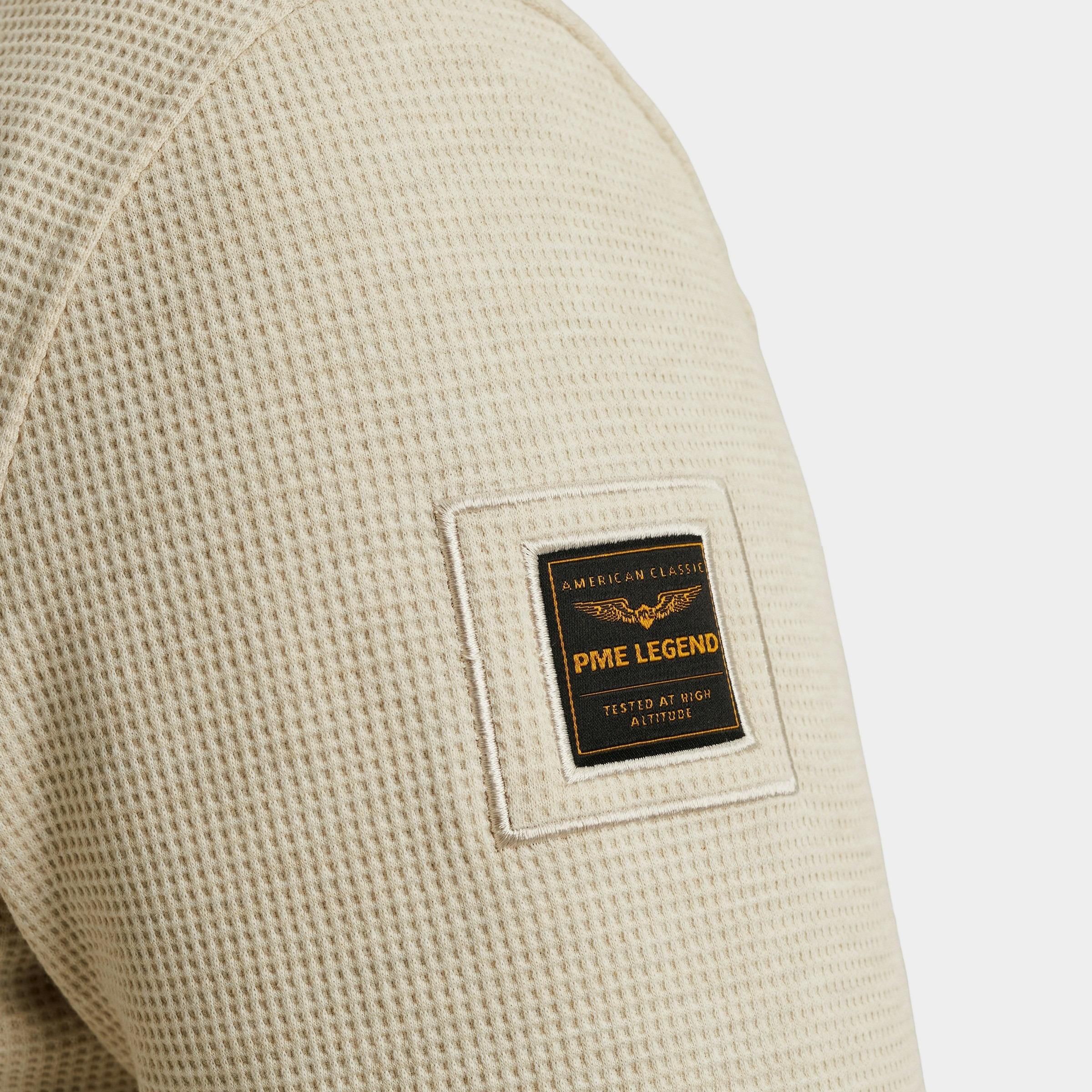 PME Legend Casual hemd lange mouw Beige LONG SLEEVE SHIRT Waffle Jers PSI2511246/7013