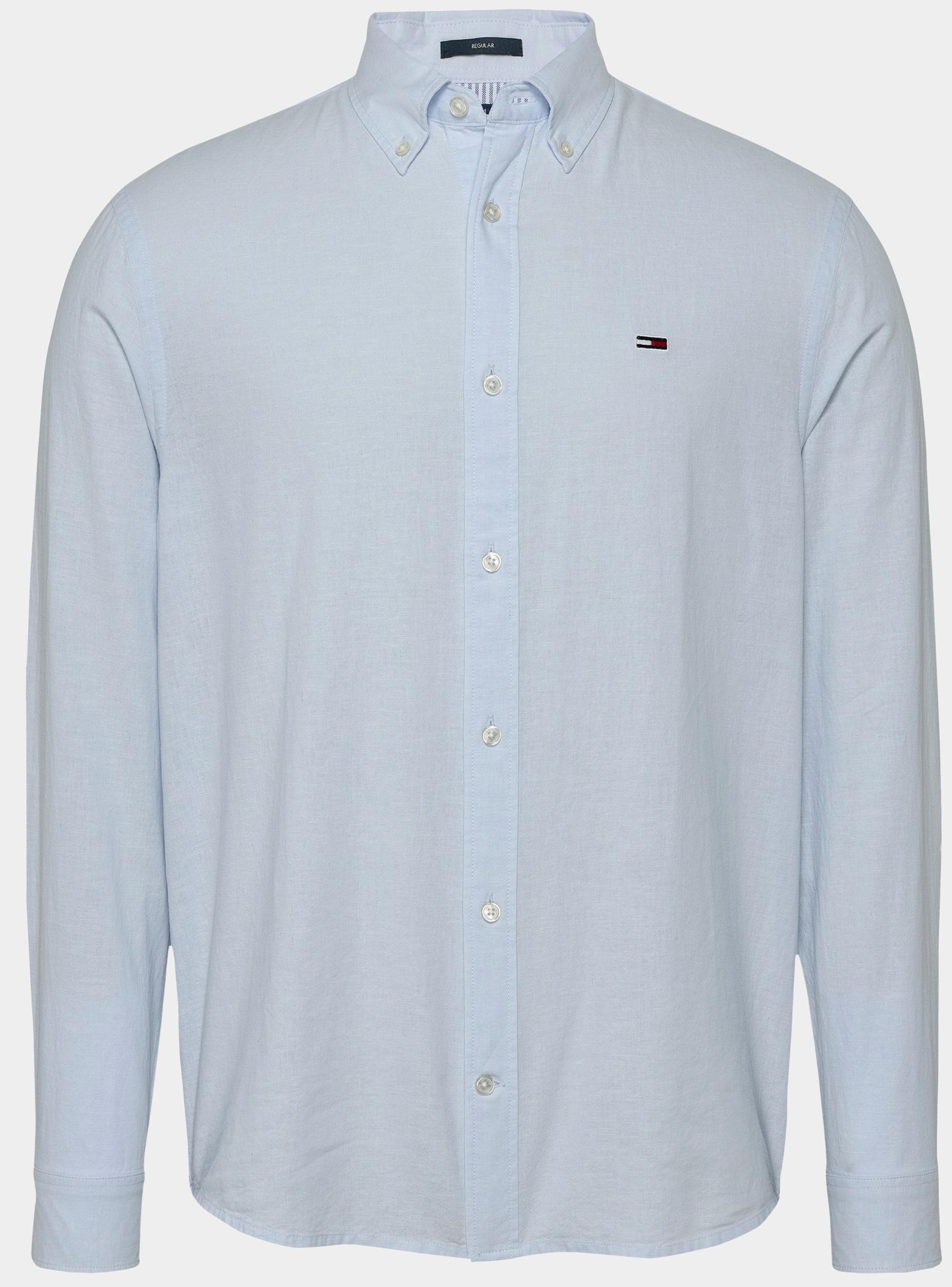 Tommy Jeans Casual hemd lange mouw Blauw TJM REG LINEN BLEND LS SHIRT DM0DM20875/C3Q