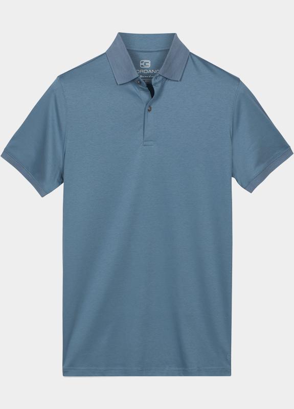 Giordano Polo heren Blauw Lino Short Sleeve Polo Liquid 616578/65