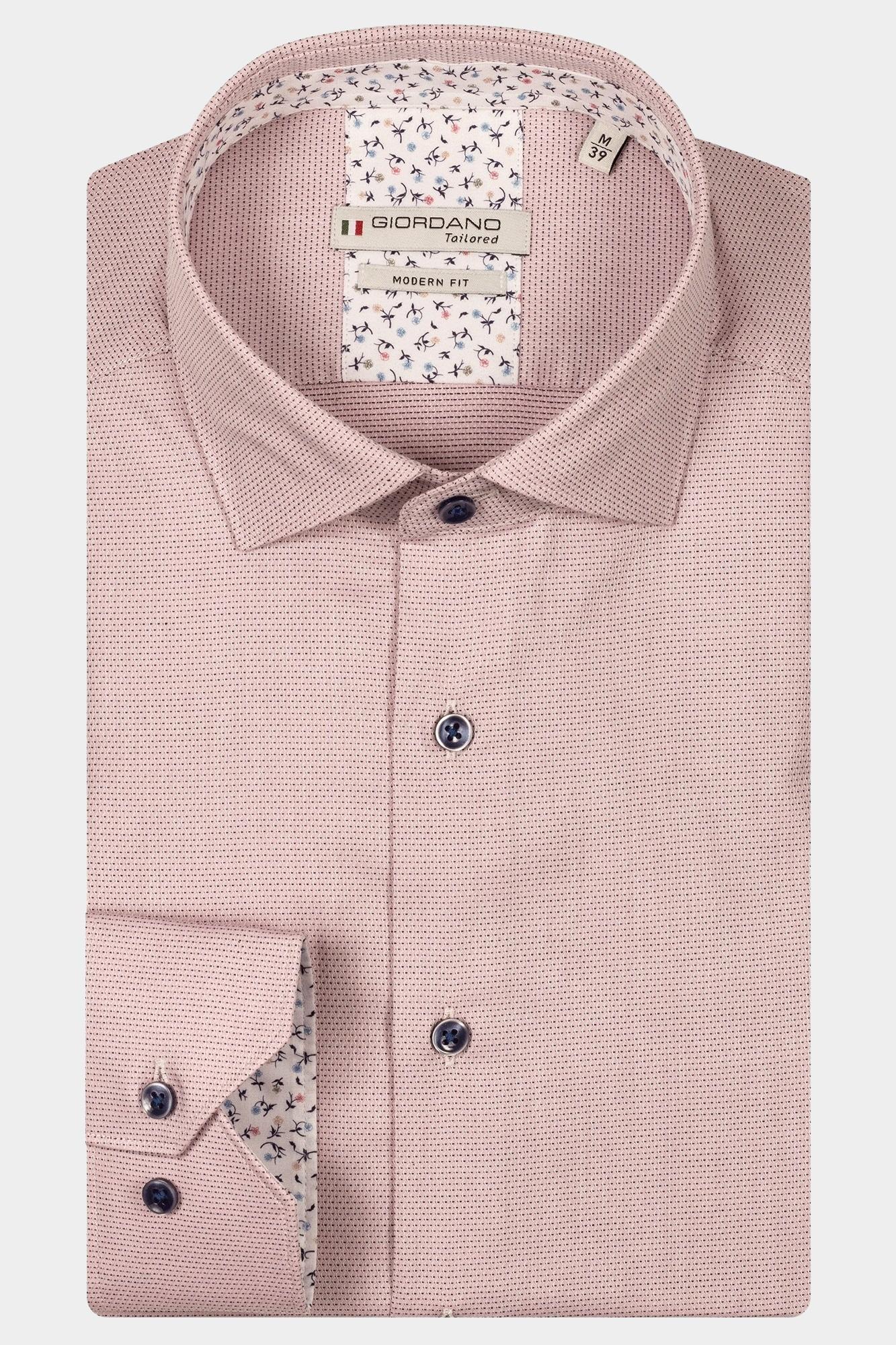 Giordano Casual hemd lange mouw Roze Maggiore long sleeve semi cut 517853/51