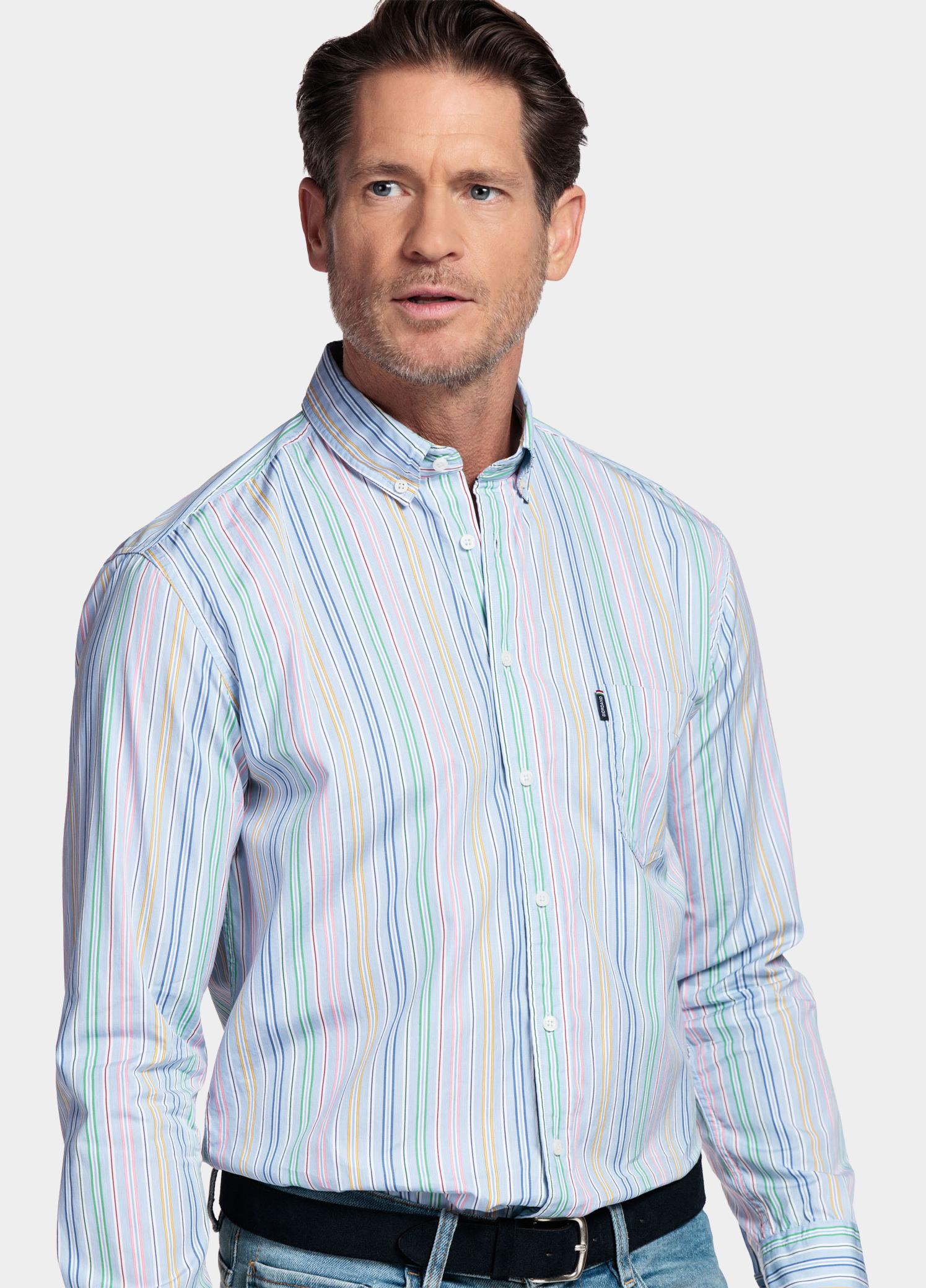 Giordano Overhemd heren Blauw Brando Long Sleeve Button Dow 617115/61