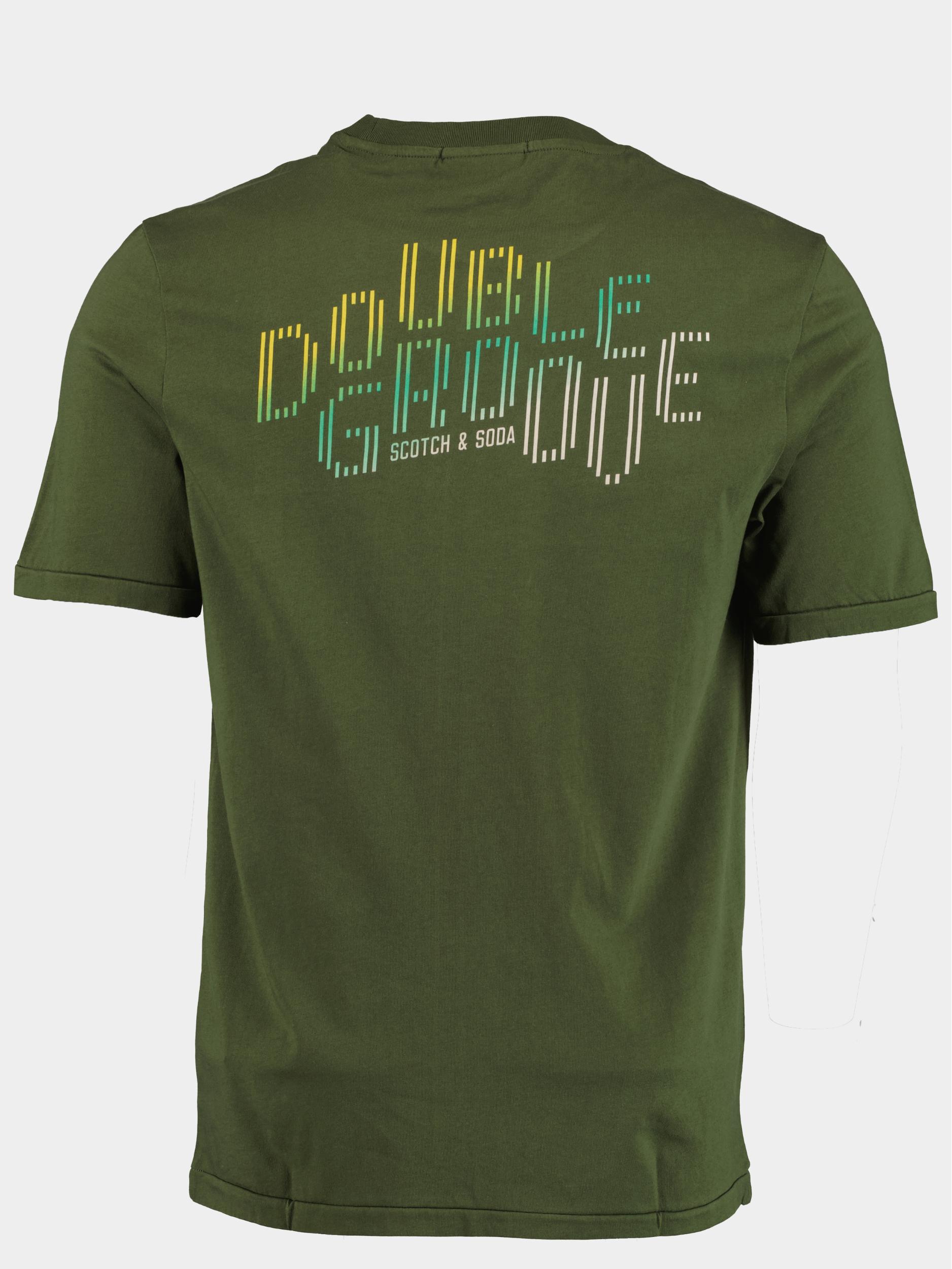 Scotch & Soda T-shirt korte mouw Groen Double Groove AW T-shirt 173012/4876