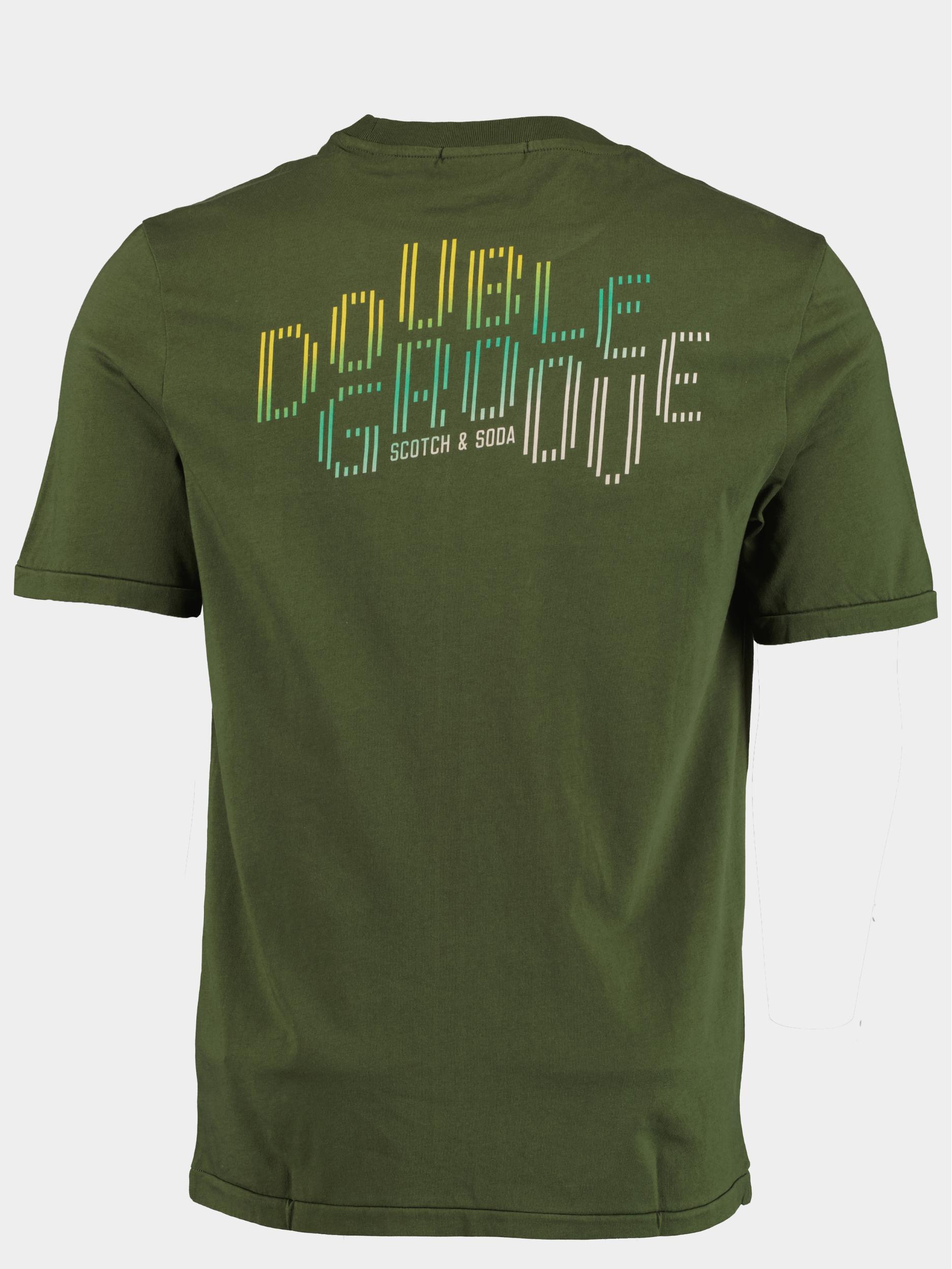 Scotch & Soda T-shirt korte mouw Groen Double Groove AW T-shirt 173012/4876