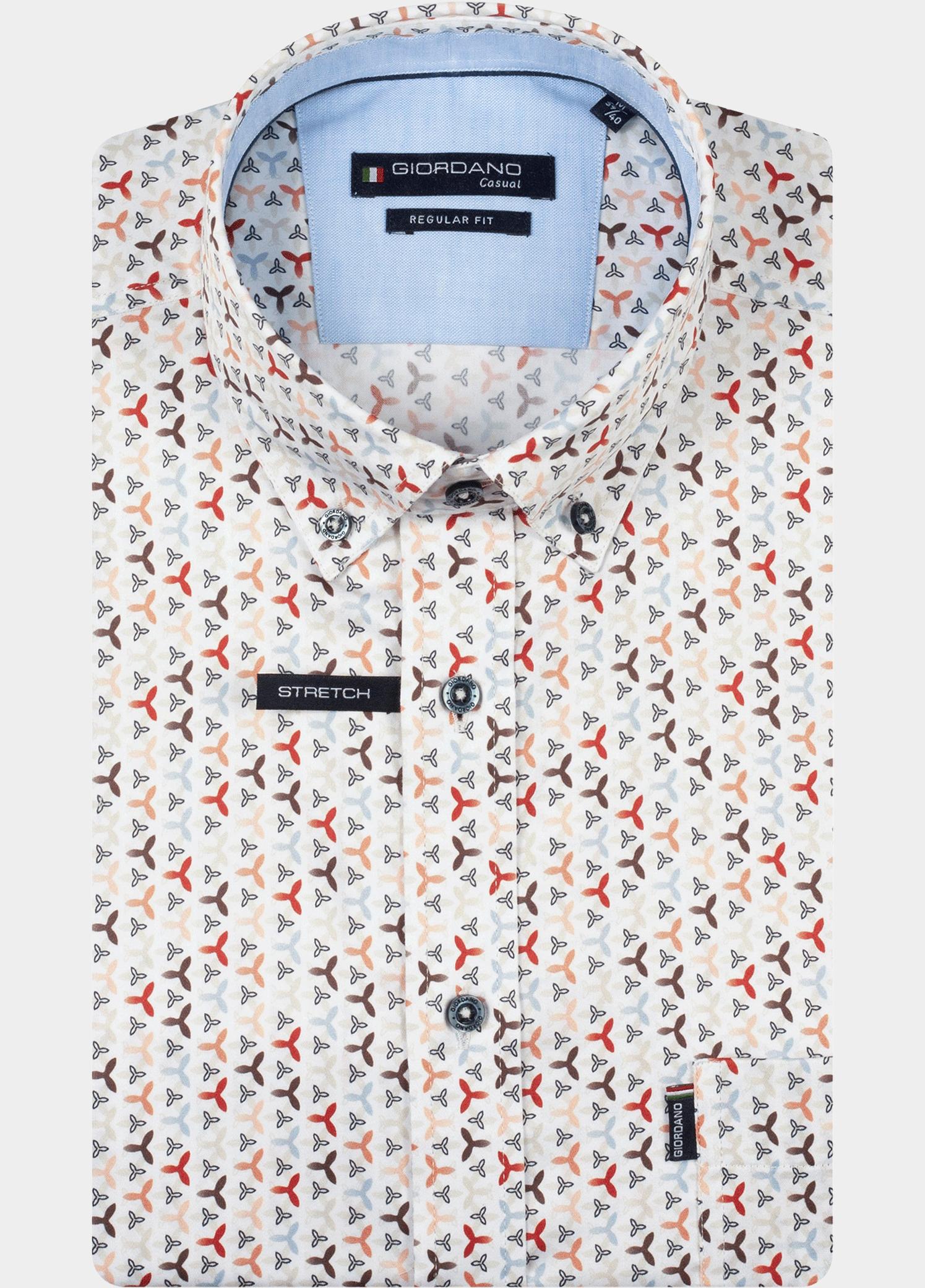 Giordano overhemd korte mouw heren Rood League Short Sleeve Button Do 616021/30