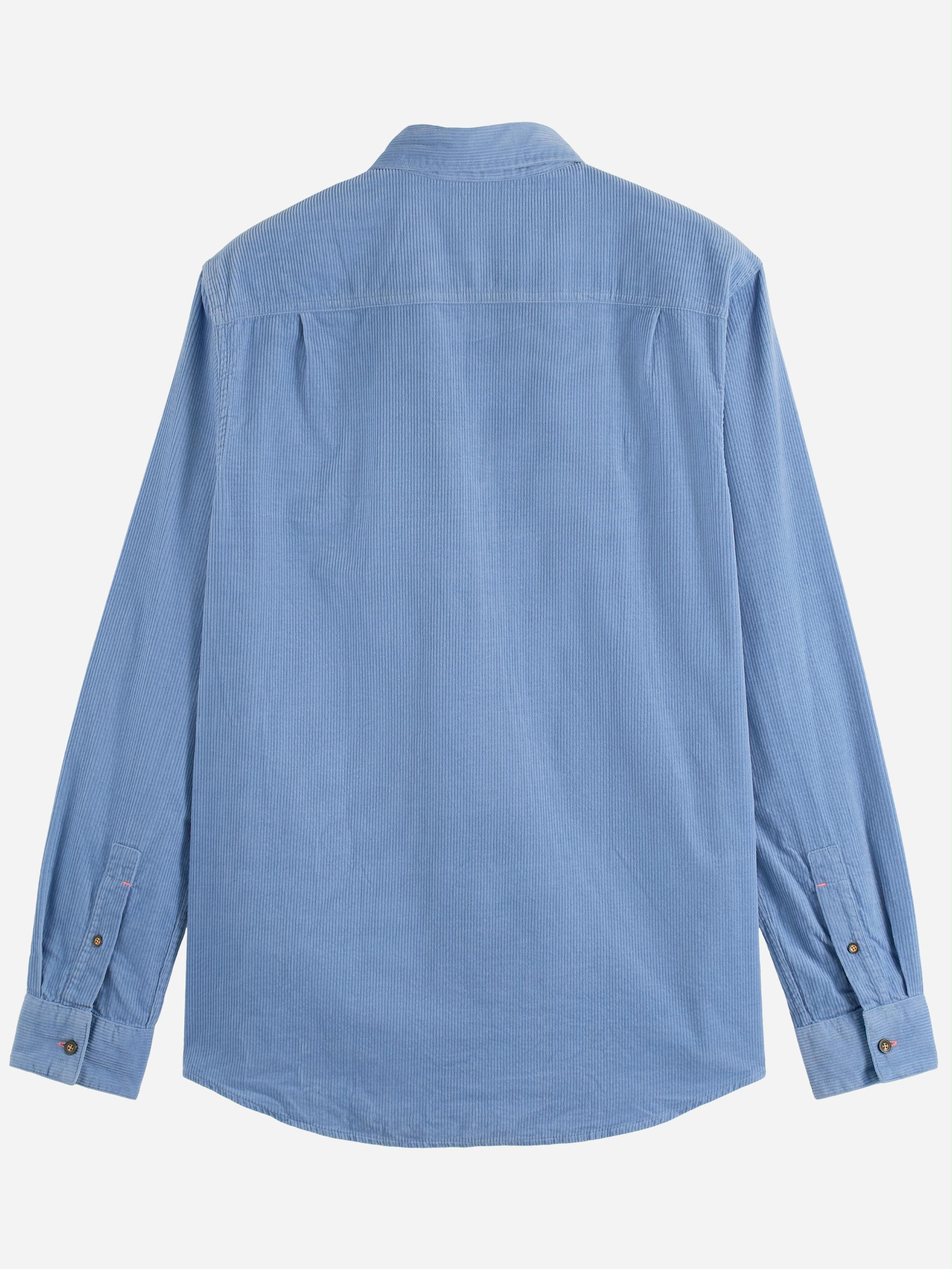 Scotch & Soda Casual hemd lange mouw Blauw Regular fit cotton corduroy sh 169061/5029