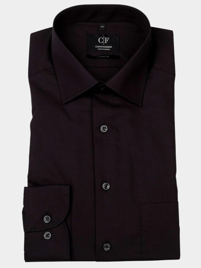 Commander Business hemd lange mouw Zwart Cityhemd Modern Fit 1/1 Arm 213011766/901