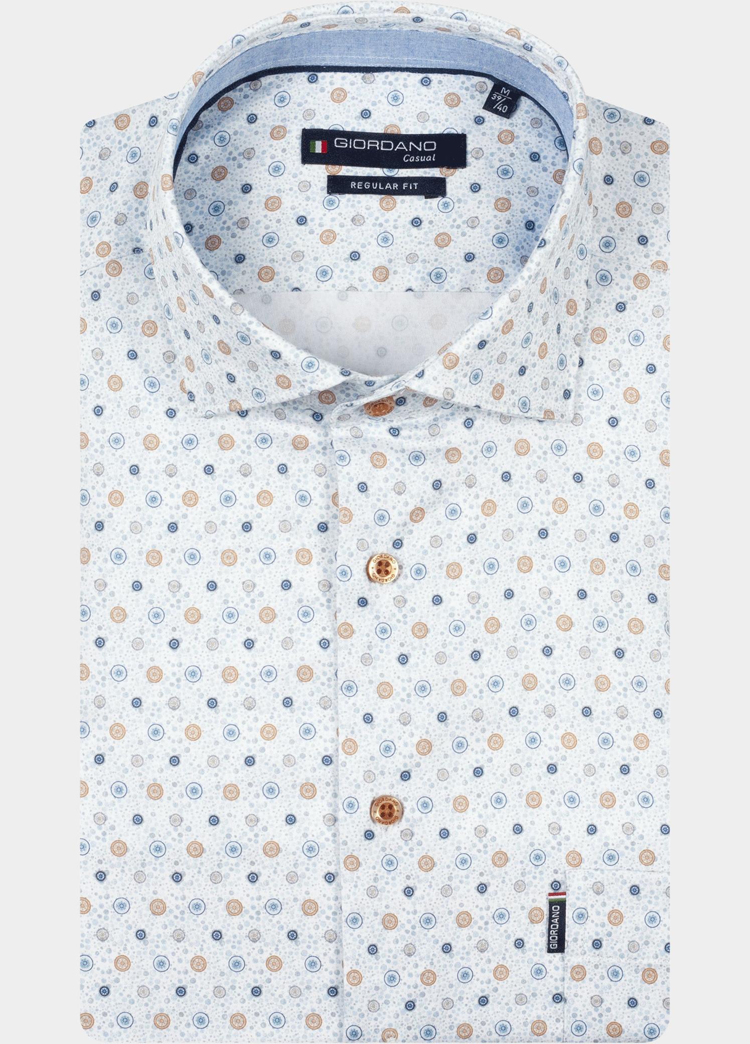 Giordano Overhemd heren Blauw Ascona Long Sleeve Semi Cutaw 617022/60