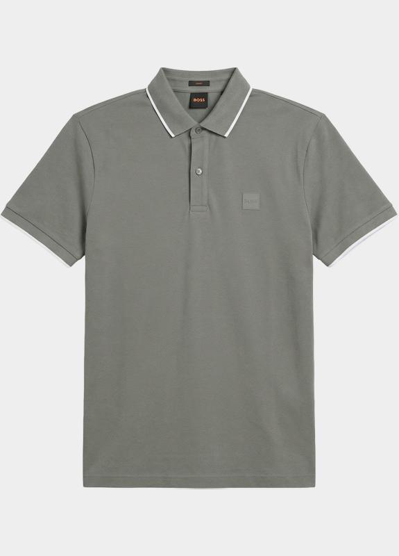 BOSS Orange Polo korte mouw Grijs Passertip 10256683 01 50507699/076
