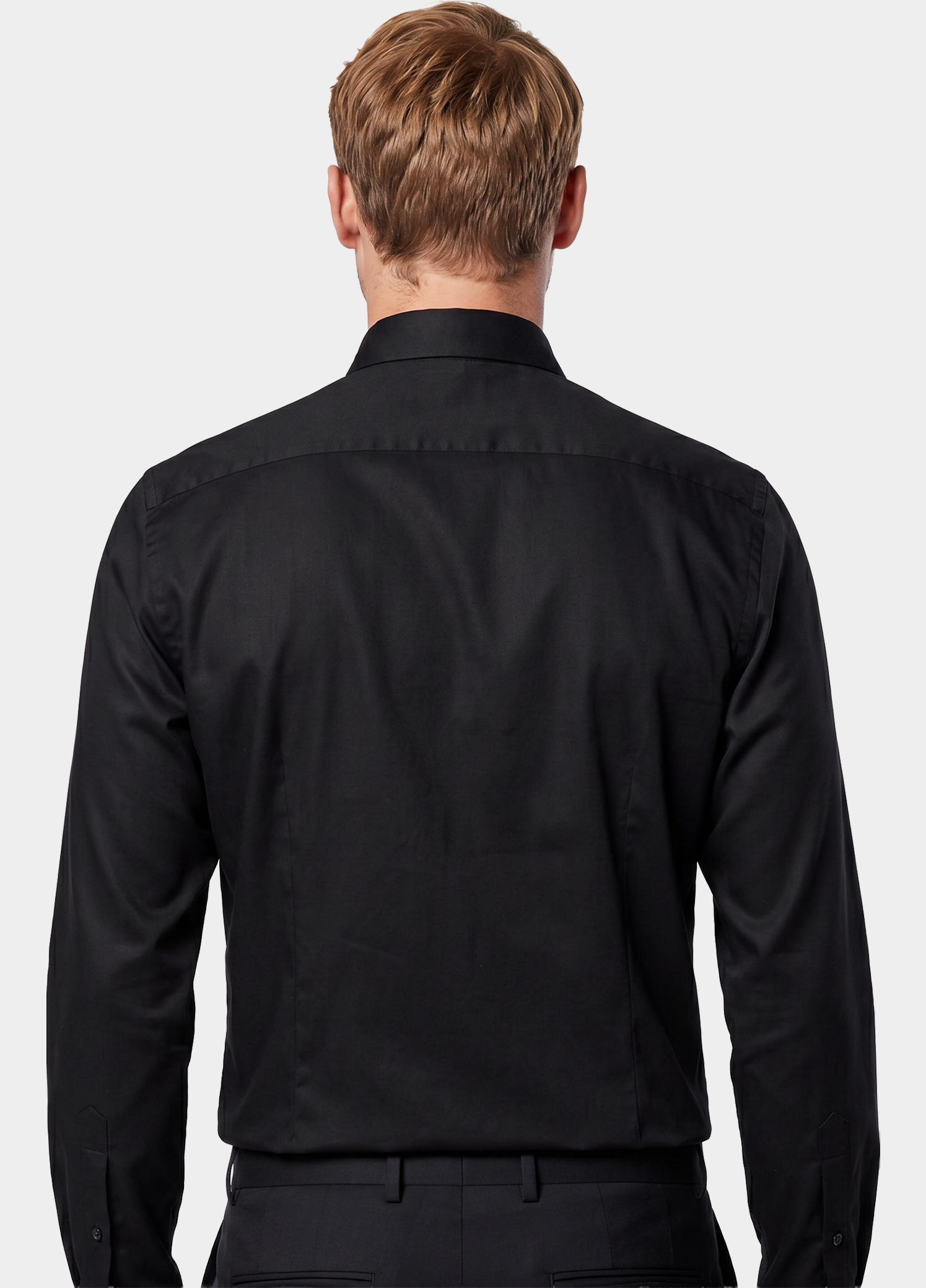 R2 Amsterdam Casual hemd lange mouw Zwart  NOS.TWILL.004/020