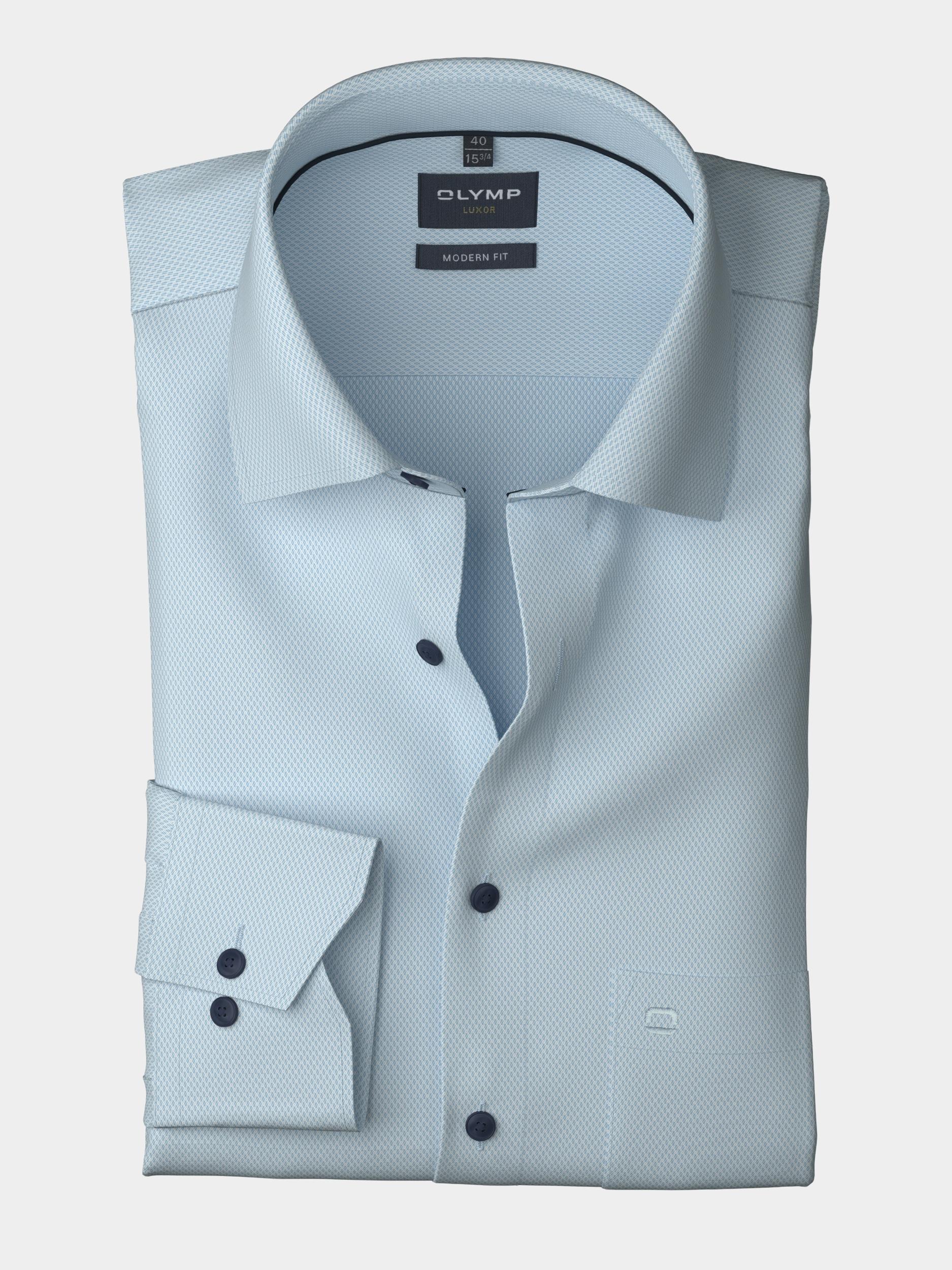 Olymp Business hemd lange mouw Blauw 128084-Hemden 128084/11