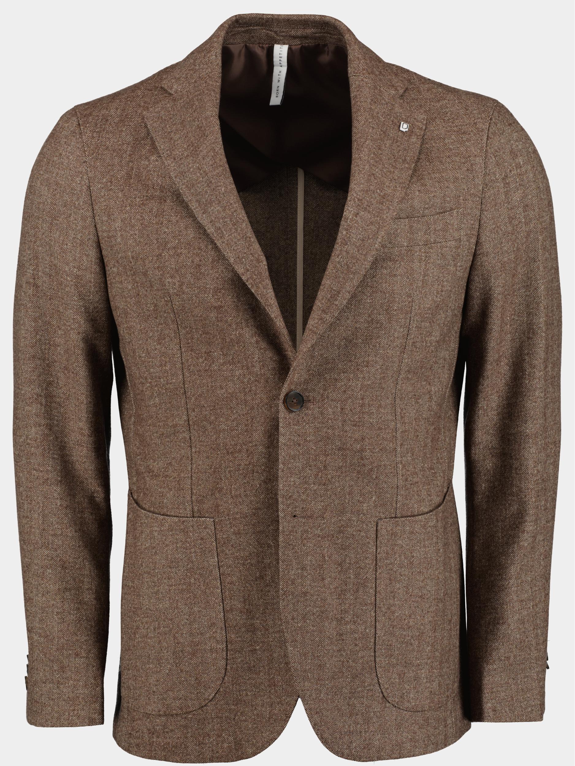 Born With Appetite Colbert Bruin Lugano Jacket Wool Herringbon 233038LU90/870 cacao