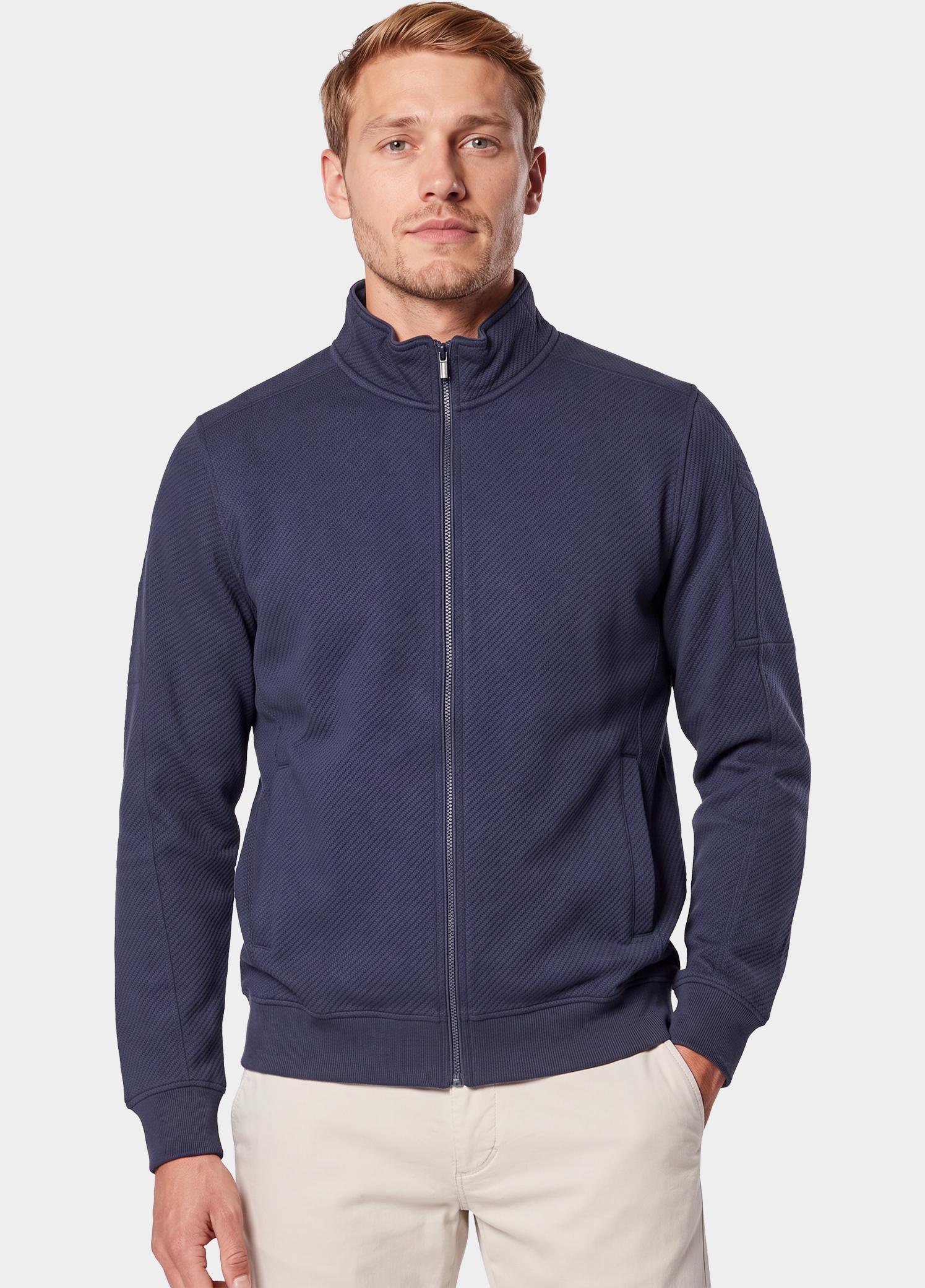 Baileys sweatvest heren Blauw Sleeve Pocket, Diagonal Struc 622220/60