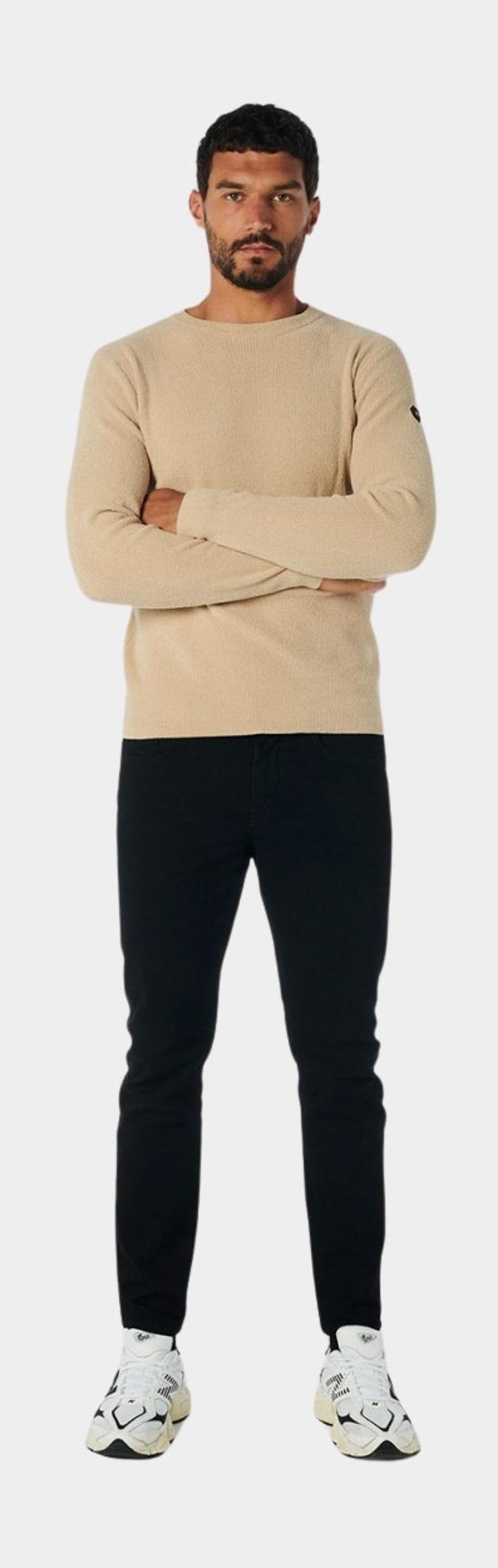 No Excess Pullover Beige Pullover Crewneck Ribknit Sup 21210815SN/014
