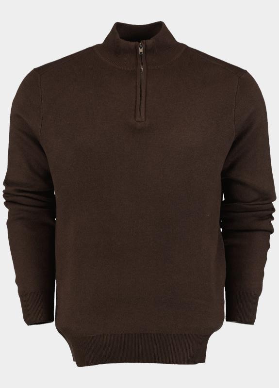 Bos Pullover Bruin Half Zip Polyblend 4053225/623