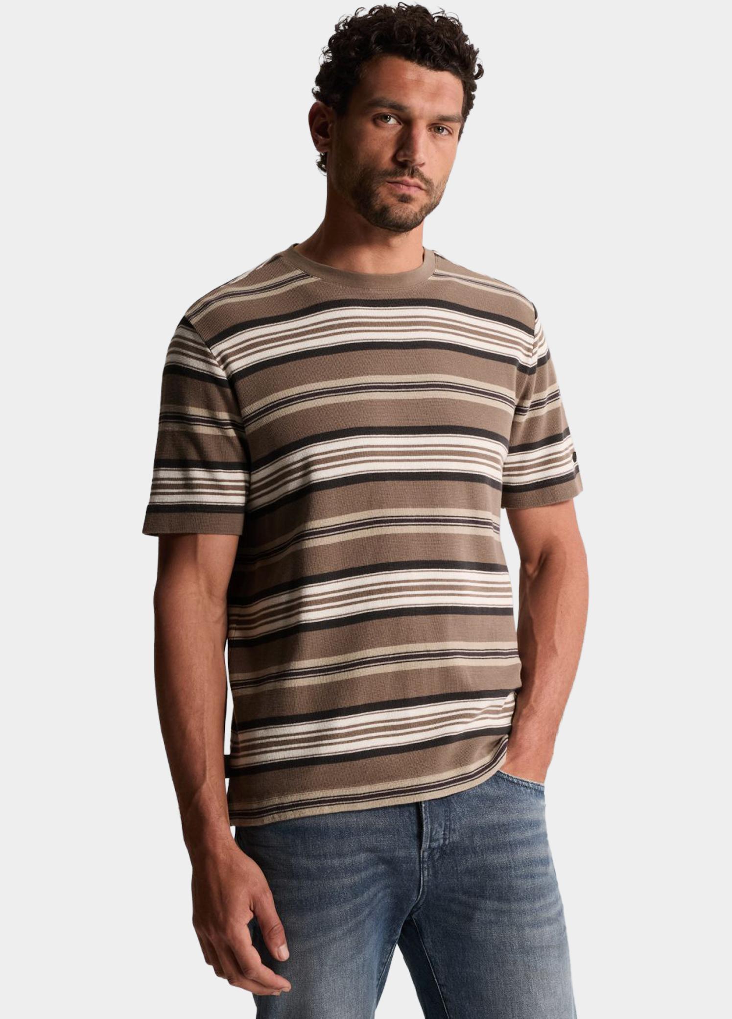 Cast Iron T-shirt heren Bruin Short sleeve r-neck regular f CTSS2609583/8026
