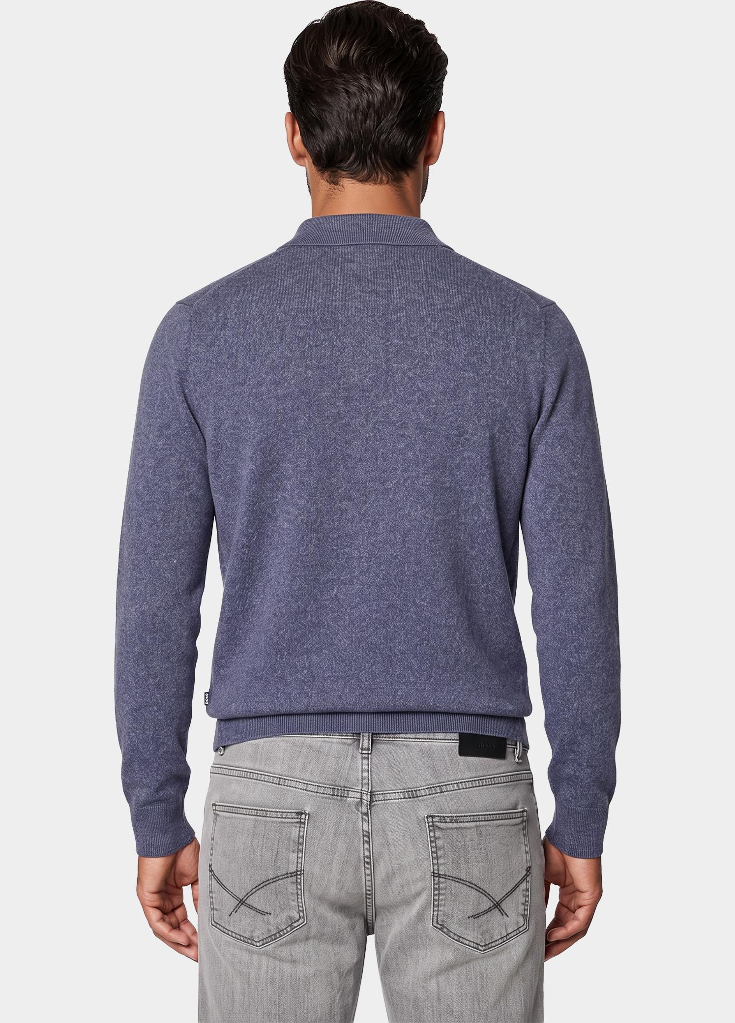BOSS Black Polo lange mouwen heren Blauw C-Folpe 10282645 01 50570662/406
