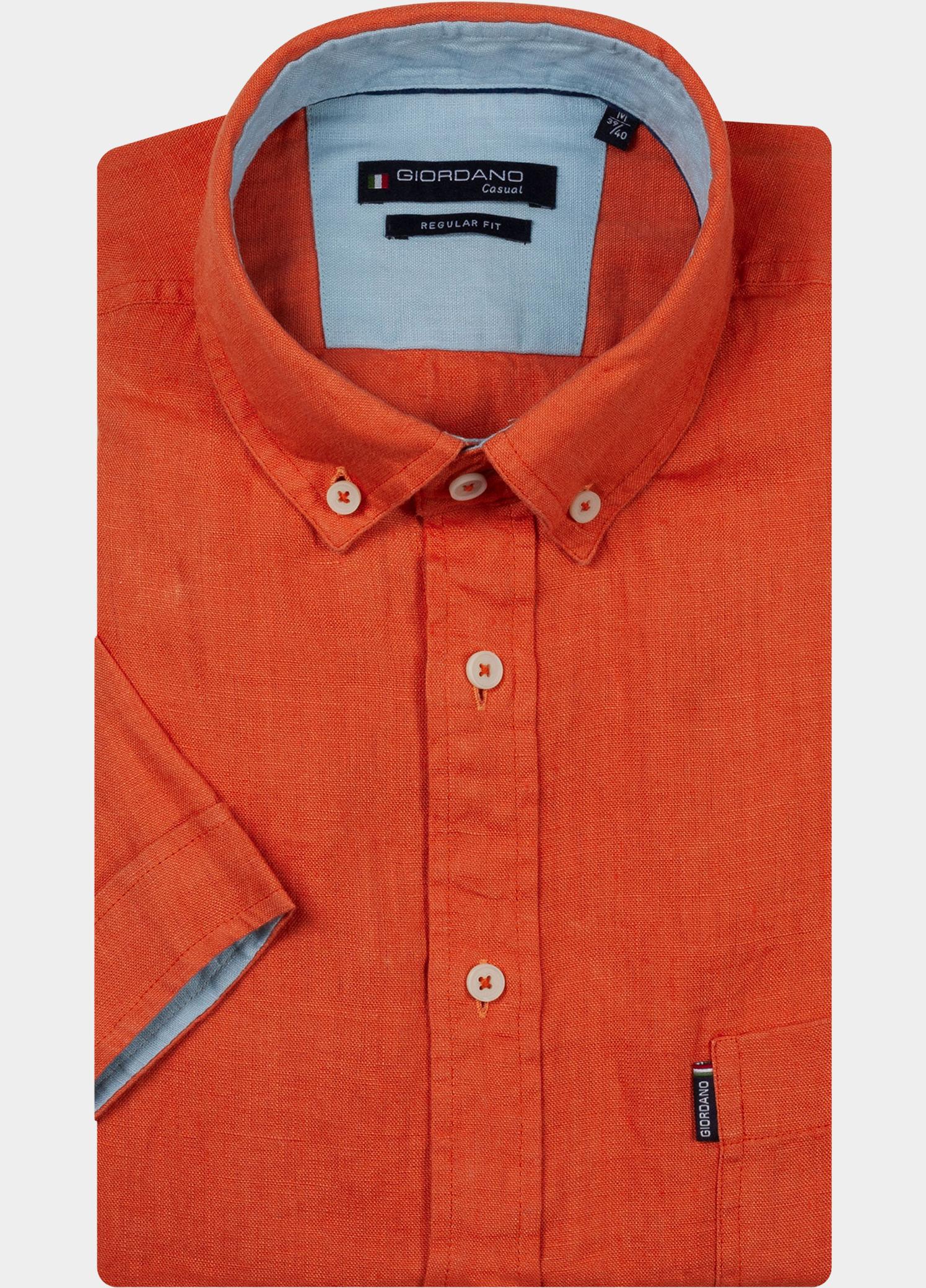 Giordano overhemd korte mouw heren Rood League Short Sleeve Button Do 616009/32