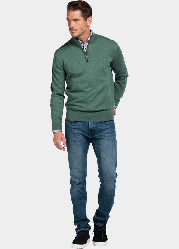Bos Half Zip Groen Cotton 1/2 zipp regular fit 618400CCT/735