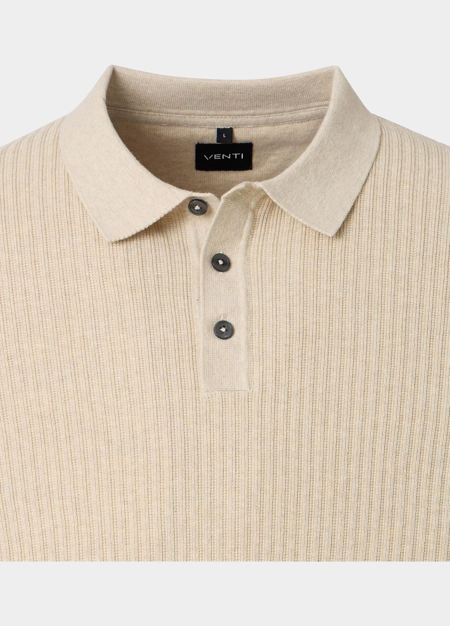 Venti Polo lange mouwen heren Wit Polo 1/1 gestrickt 226280000/016