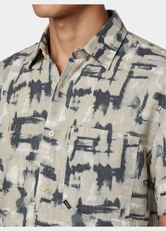 Vanguard Casual hemd korte mouw Grijs Short Sleeve Shirt Print on s VSIS2604268/9089
