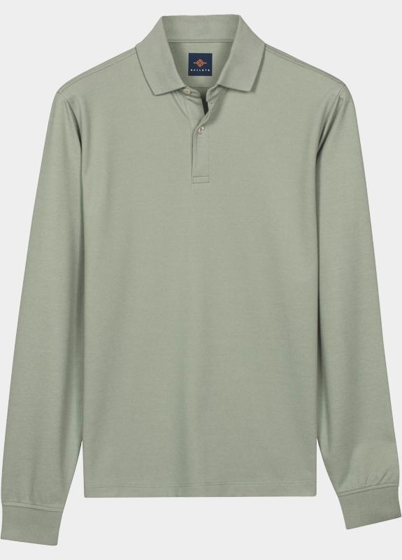 Baileys Polo lange mouwen heren Groen Poloshirt LS 2-tone 613471/72
