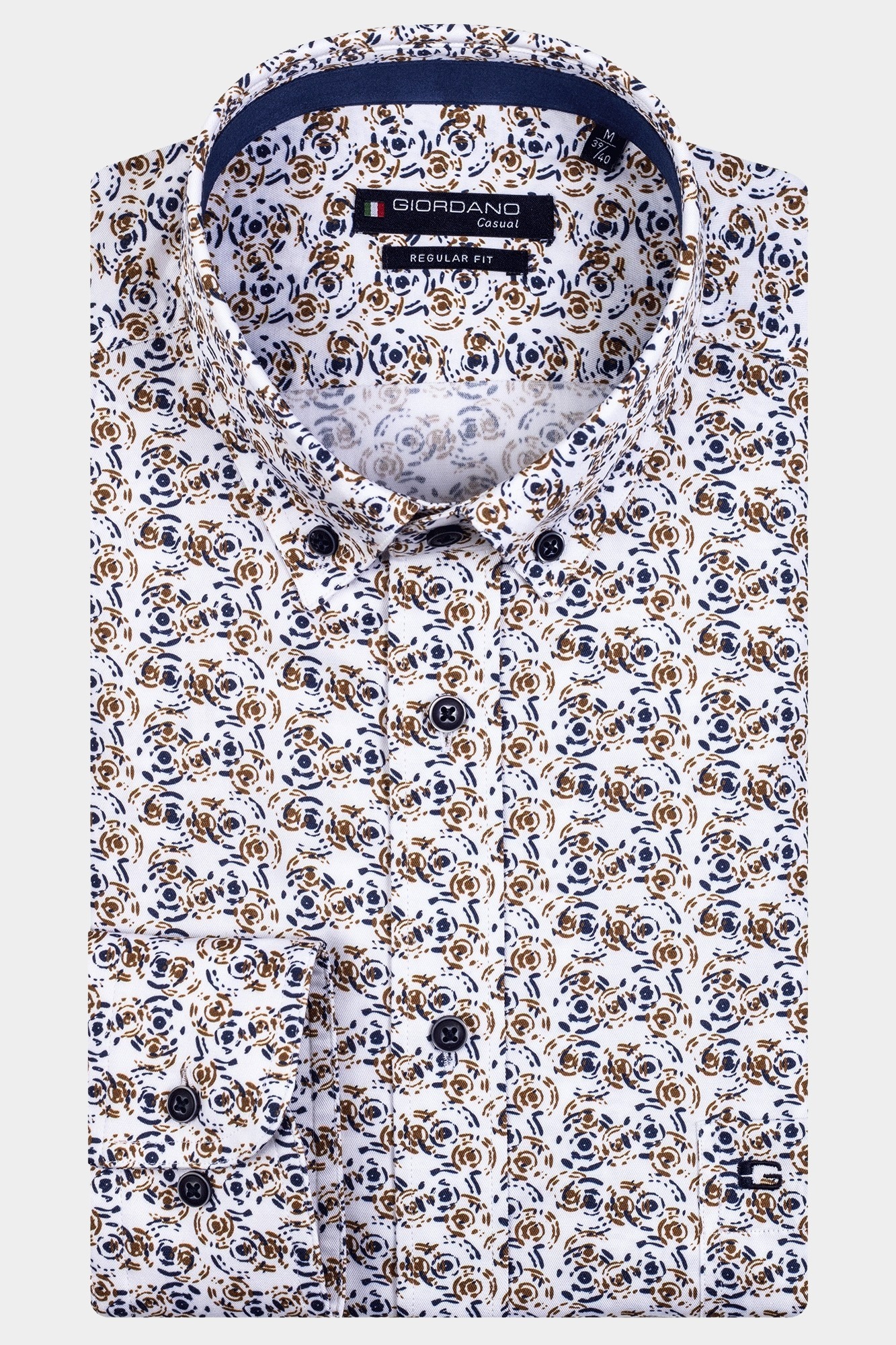 Giordano Casual hemd lange mouw Geel Ivy 327012/20