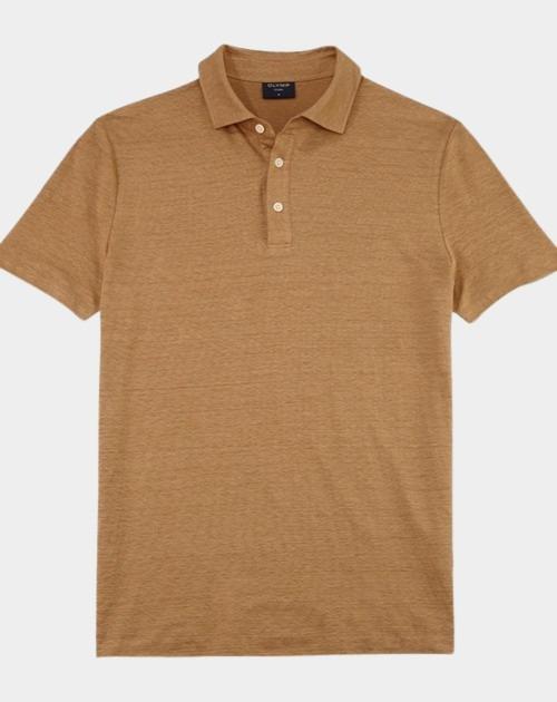 Olymp Polo korte mouw Bruin Linen Polo 542952/24