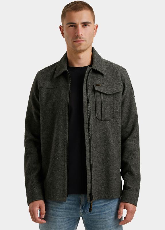 PME Legend Casual hemd lange mouw Grijs LONG SLEEVE SHIRT Woolblend H PSI2510218/971