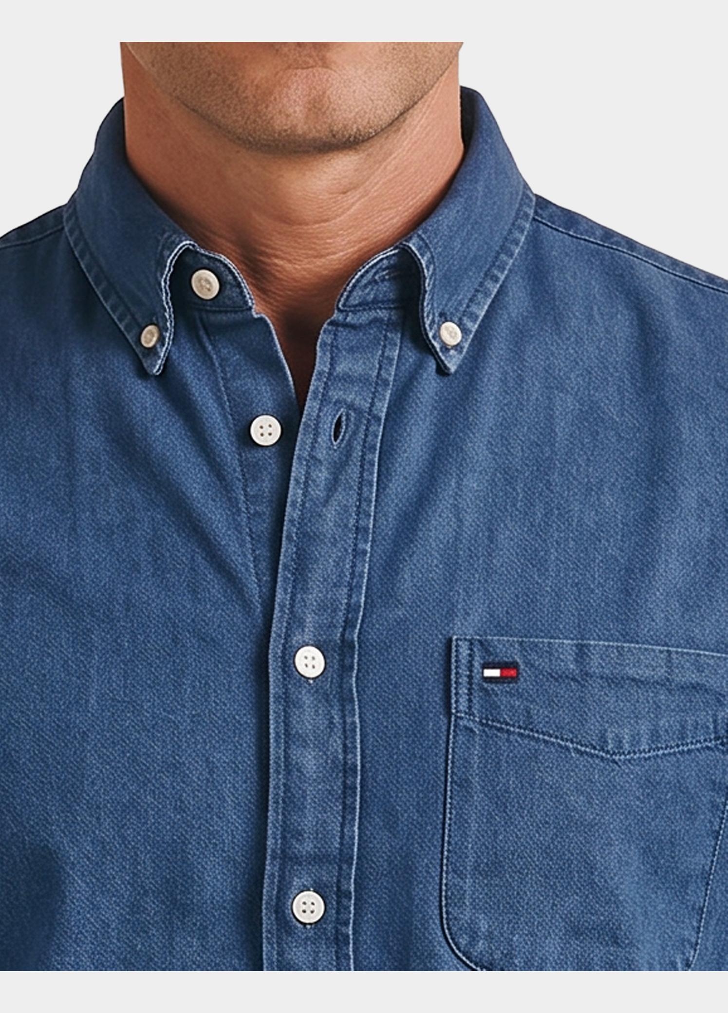 Tommy Hilfiger Overhemd heren Blauw Indigo Dobby RF Shirt MW0MW44581/1A4