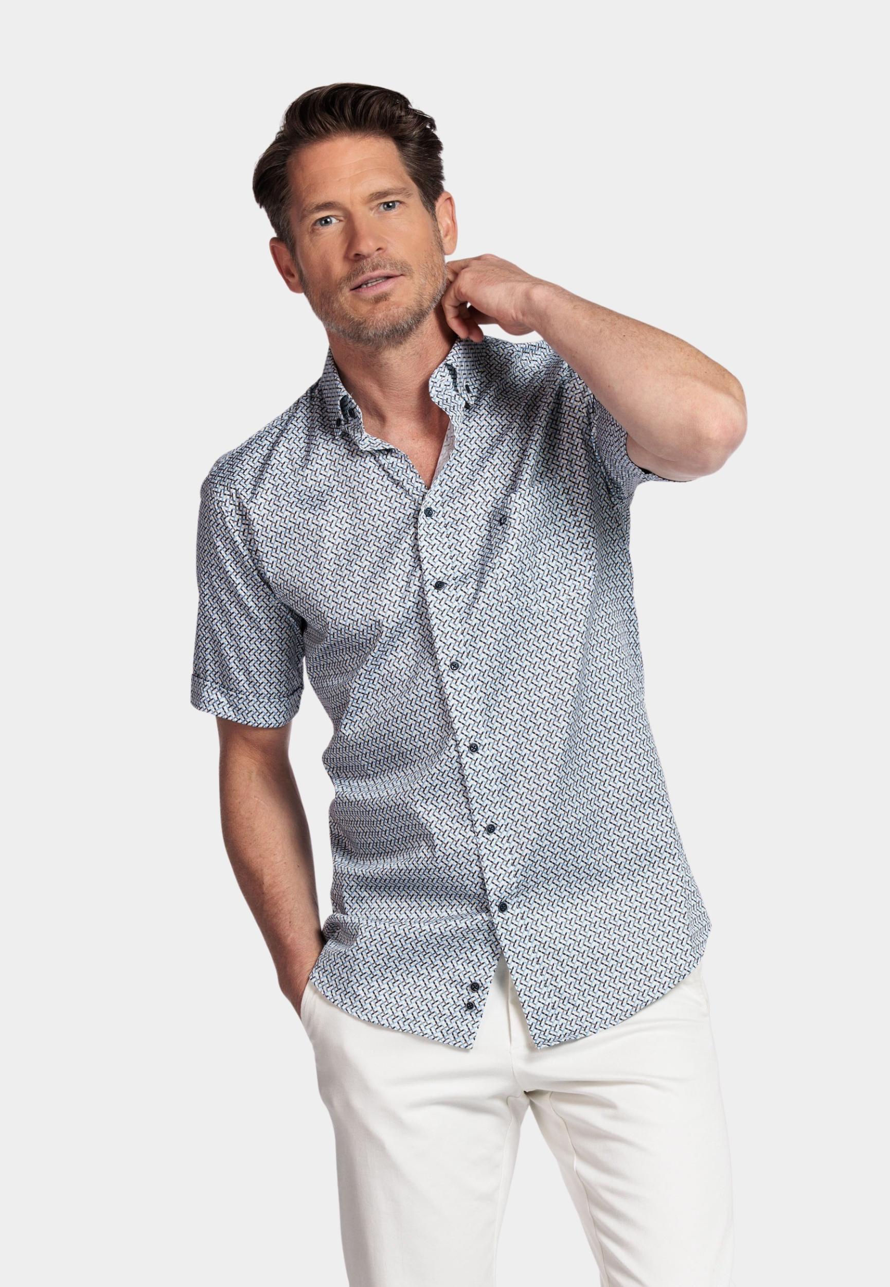 Giordano Casual hemd korte mouw Blauw League short sleeve button do 516021/60