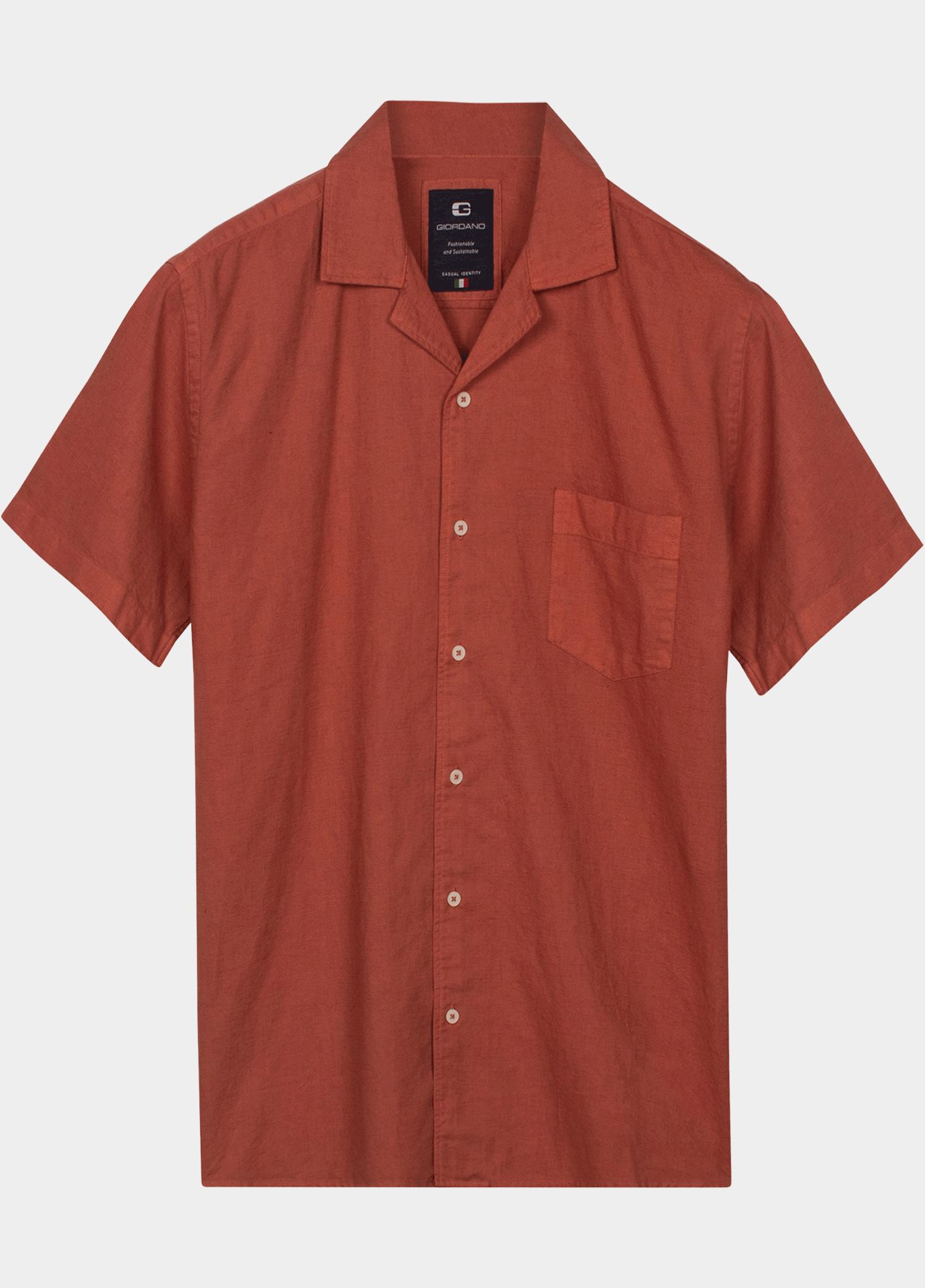 Giordano overhemd korte mouw heren Roze Capri Short Sleeve Resort Gar 616002/31