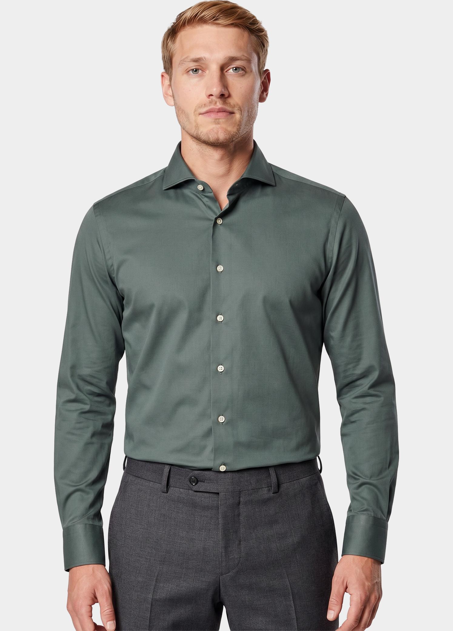 Profuomo Business hemd lange mouw Groen  PP2H00008A/Z