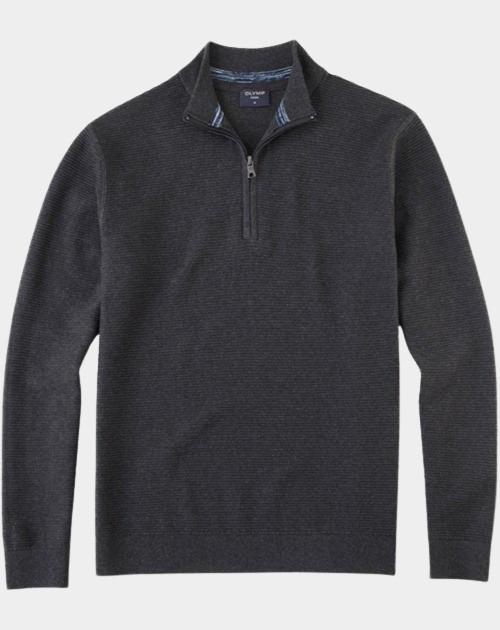 Olymp Half Zip Grijs Troyer Strick 530465/67