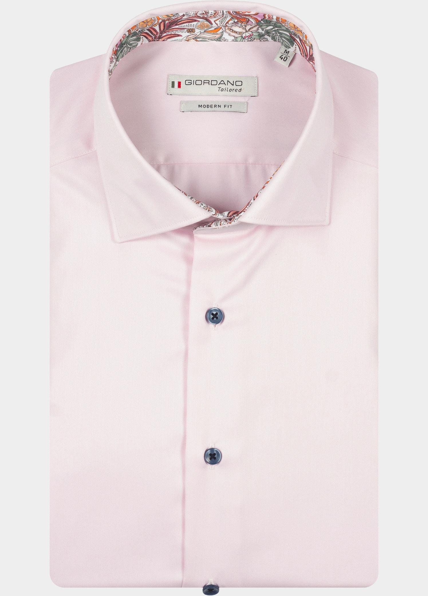 Giordano overhemd korte mouw heren Roze Ticino Short Sleeve Semi Cuta 616815/51