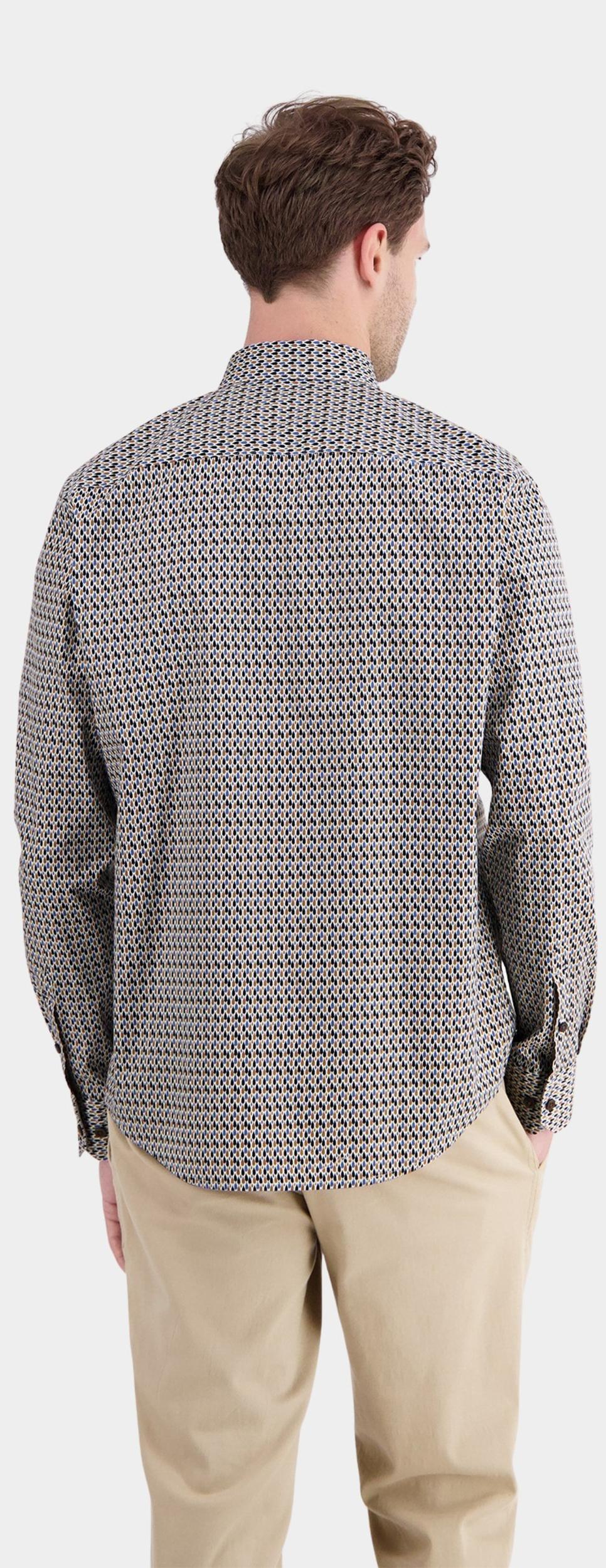 Lerros Casual hemd lange mouw Bruin  2581374/756