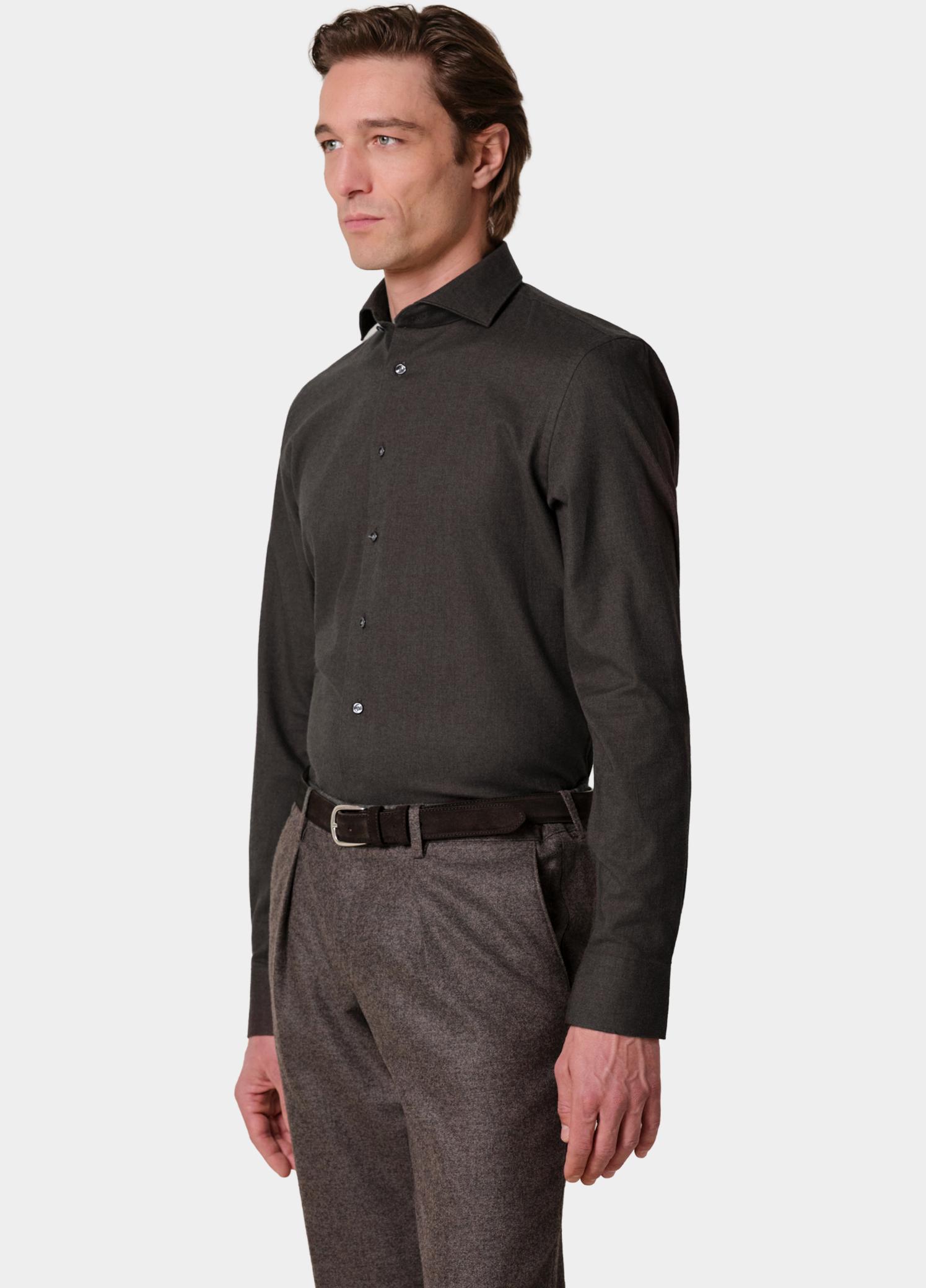 Profuomo Zakelijk overhemd heren Bruin  PPXH30009/F