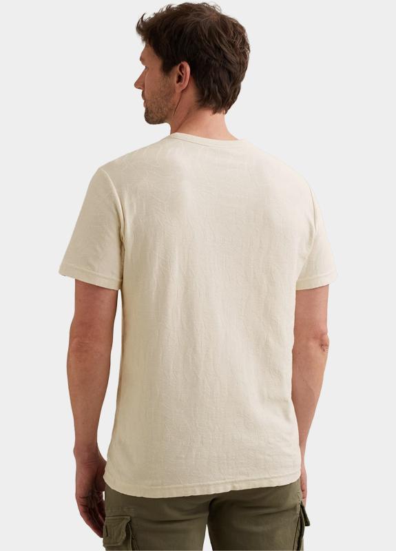 PME Legend T-shirt korte mouw Beige Short sleeve r-neck jacquard PTSS2604564/7001