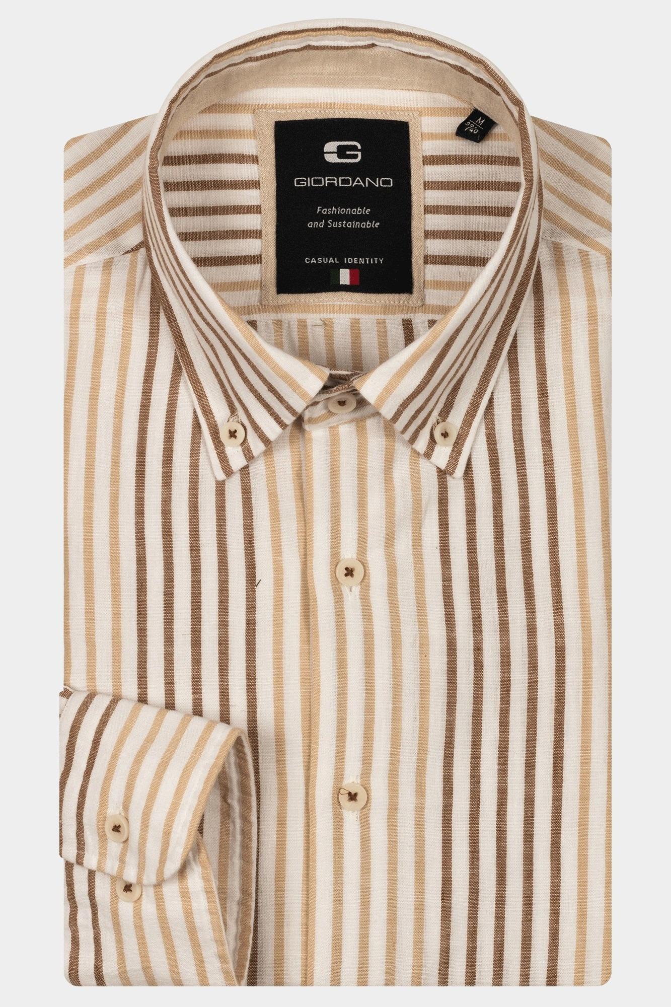 Giordano Casual hemd lange mouw Wit Loretto long sleeve button do 517818/81